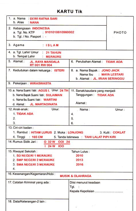 Detail Contoh Pengisian Formulir Skck Koleksi Nomer