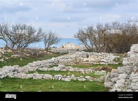 Ruins Of Antique Ancient Greek City Of Chersonesos On The Seashore