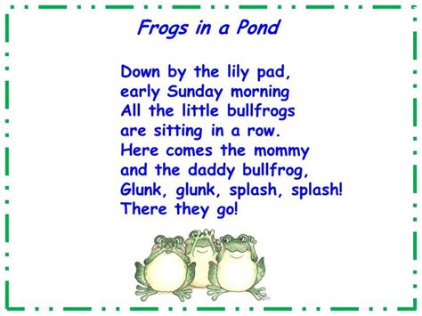 A Teacher's Touch: One More Frog song | Frog song, Songs for toddlers