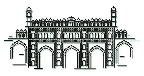 Lucknow City - Bara Imambara Icon Stock Illustration - Illustration of cityscape, place: 299615227