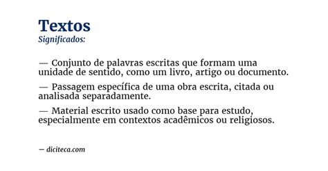 Significado Em Um Texto - Significado de Textos - Diciteca