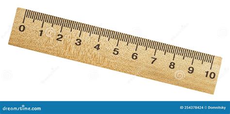 Retro Wooden Ruler Or Measuring Ruler Isolated On White Background