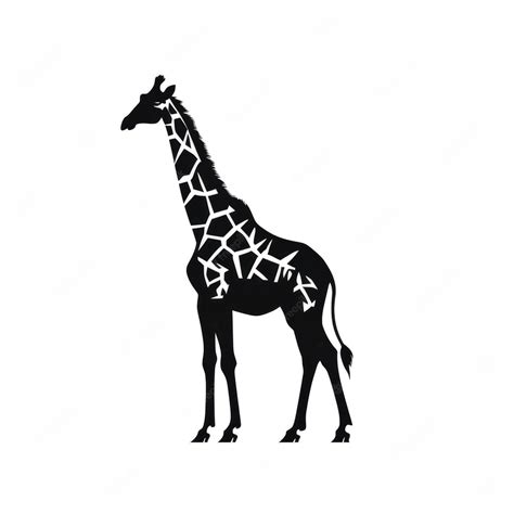 Premium AI Image | A silhouette giraffe standing in a white background