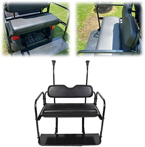 Amazon KUAFU Golf Cart Flip Folding Back Seat Kit Rear Black Seat