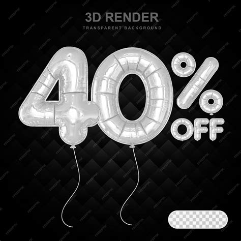 Premium Psd 40 Percent Discount Sale Off Silver Balloons