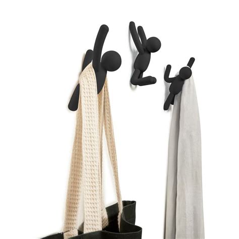 Playful Wall Hooks Buddy Wall Hook Umbra Black Wall Hooks Wall