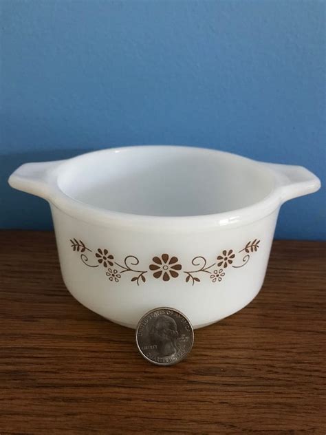 Casserole Dishes Vintage Dynaware Brown Daisy Milk Glass Casserole Dish