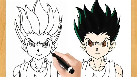 How to draw Gon Freecss Hunter X Hunter ゴンフリークスの描き方 YouTube