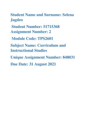 Tps Portfolio Teaching Practice For Senior Phase Grades