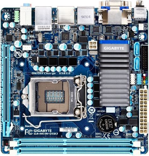 Gigabyte GA H61N USB3 Intel H61 LGA 1155 Socket H2 Mini ITX Placa