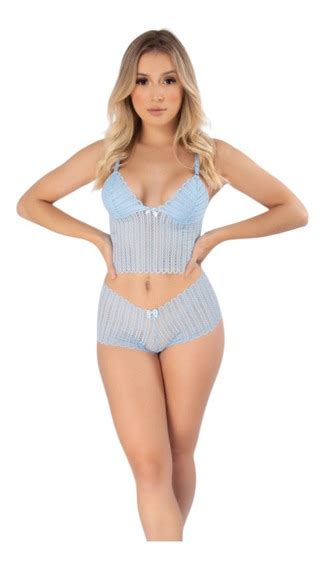 Conjunto Lingerie Azul Mercadolivre