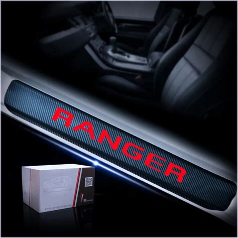 For Ford Ranger Door Sill Protector Carbon Fiber Sticker Door Entry