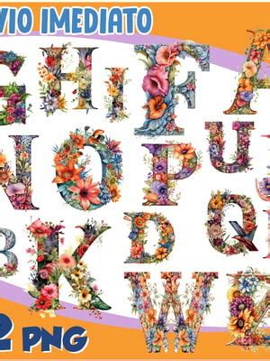 Kit Digital Alfabeto Floral Flower Alphabet Compre Produtos