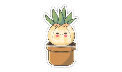 Cute Kawaii Cactus Succulent Sticker Crafty