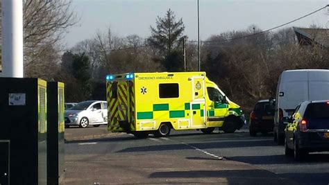 Ambulance And Car Crash In Hawley Road Dartford During School Run