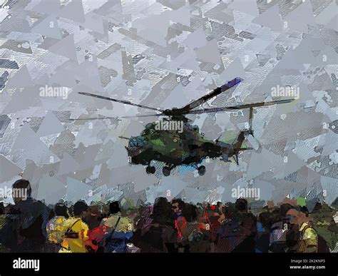 Artwork paint of military helicopter Stock Photo - Alamy