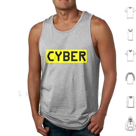 Cyber Tank Tops Vest 100 Cotton Cyber Computer Hacker Yellow Black