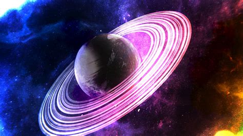 Saturn Wallpaper 4K, Rings of , Surreal, Pink rings