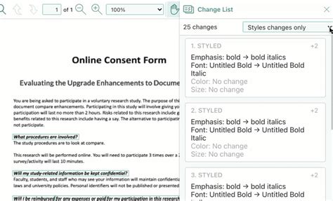 Human Ethics Document Compare Tool Enhancement Guide Cayuse Help Center