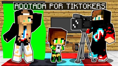 Fui Adotada Pela Fam Lia Tiktoker No Minecraft Youtube