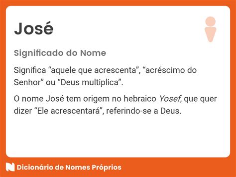 Significado Do Nome José Dicionário De Nomes Próprios