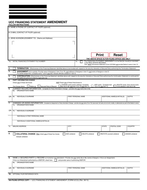 Fillable Ucc Form Printable Forms Free Online