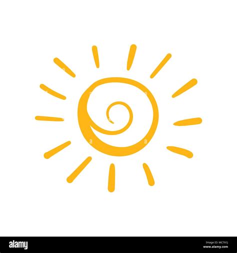 Hand Drawn Sun Vector Icon Sun Sketch Doodle Illustration Handdrawn