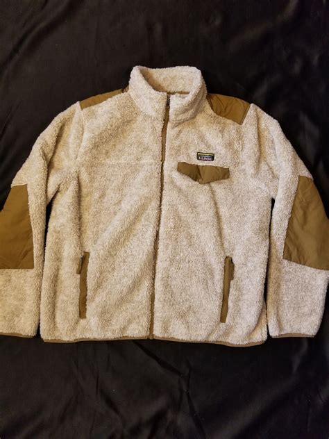 L L Bean Hi Pile Fleece Jacket Oatmeal Mens Xl Very Rare Colorway 505251 Deep Ebay