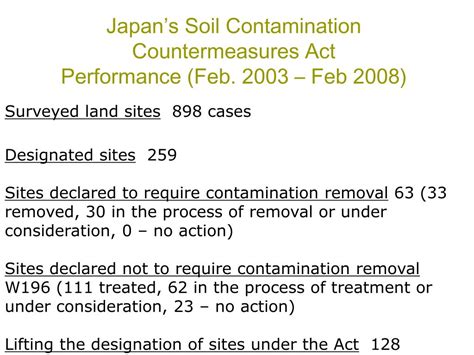 Ppt Lessons Learned From Japan On Soil Contamination Policy And