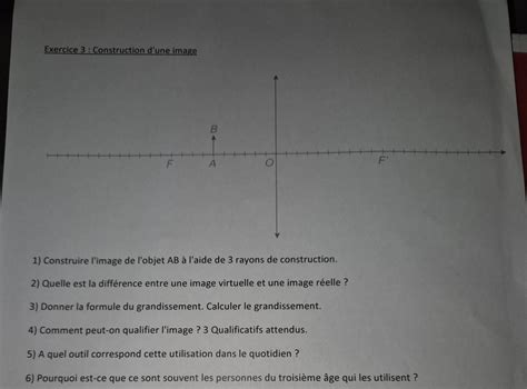 Exercice Construction D Une Image A Construire L Image De L Objet