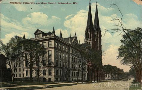 Marquette University And Gesu Church Milwaukee Wi Postcard