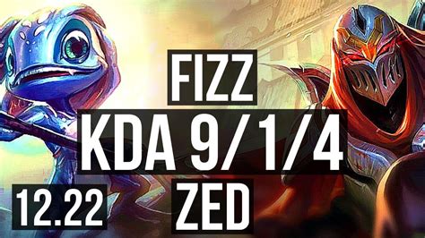 FIZZ Vs ZED MID 9 1 4 Godlike KR Diamond 12 22 YouTube