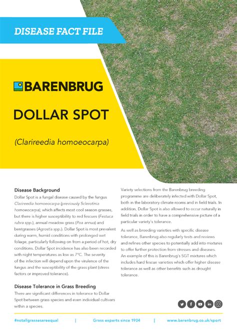 Dollar Spot Disease Fact File