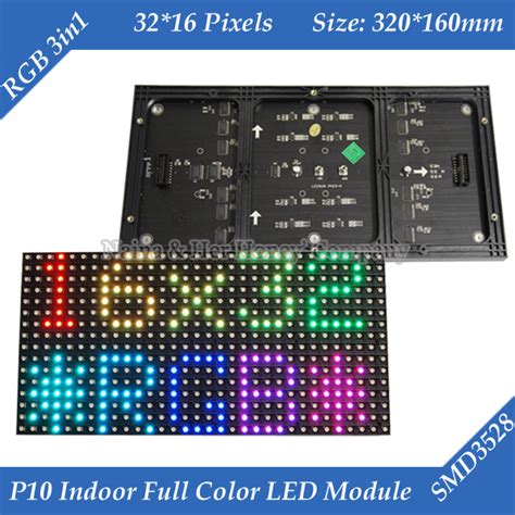 Indoor 320 160mm 32 16pixels 3in1 SMD 1 8 Scan RGB P10 Full Color LED