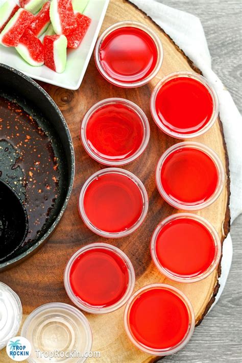 Watermelon Jello Shots With Malibu Rum