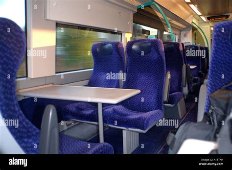 Passenger seats on a train in Scotland Stock Photo - Alamy