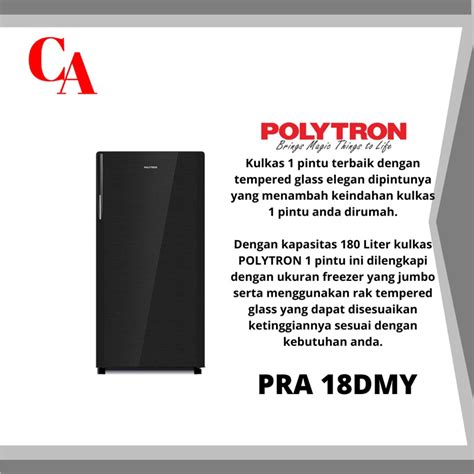 Jual Polytron Kulkas Pintu Belleza Liter Pra Dmy Pra Dmy