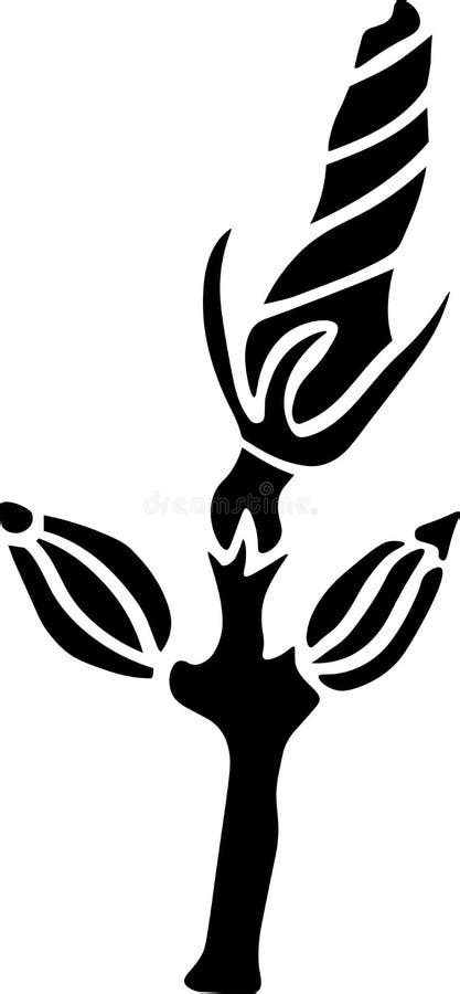 Flower Vector Stencil, Black and White Stock Vector - Illustration of ...