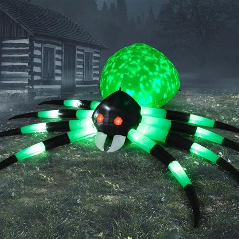 Ft Halloween Inflatable Spider Giant Outdoor Decoration With Red Eye