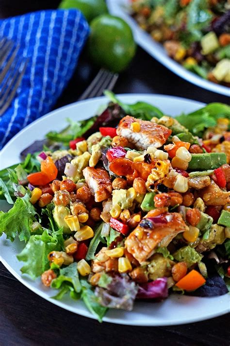 Southwest BBQ Chicken Salad With Apricots Avocado And Grilled Corn