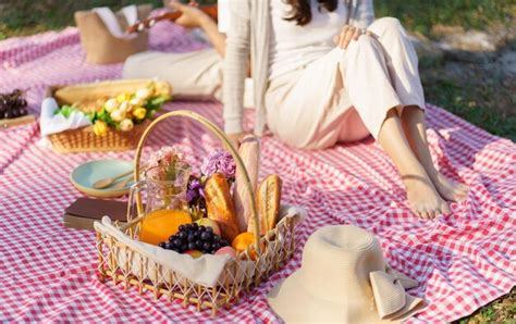 Premium Photo | Picnic lunch meal outdoors park with food picnic basket ...