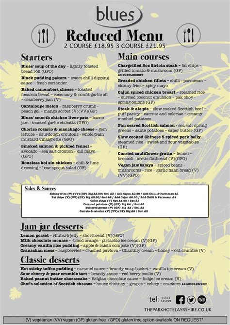 Blues Restaurant Kilmarnock Ayrshire Menus Food And Dining