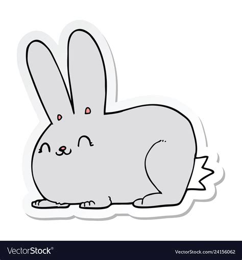 Sticker of a cartoon rabbit Royalty Free Vector Image