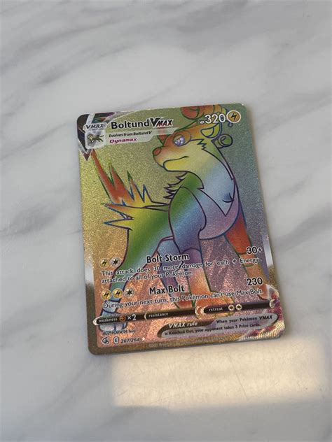 Boltund VMAX 267 264 Secret Rainbow Rare Fusion Strike Pokemon TCG