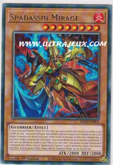 Spadassin Mirage MZMI FR003 Carte Yu Gi Oh Cartes à l Unité