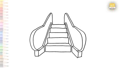 Escalator Elevator Drawing Outline Drawings Easy How To Draw