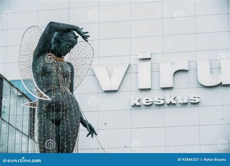 Tallinn Estonia Statue Of A Nude Woman With Her Hand On Her He Editorial Photography Image