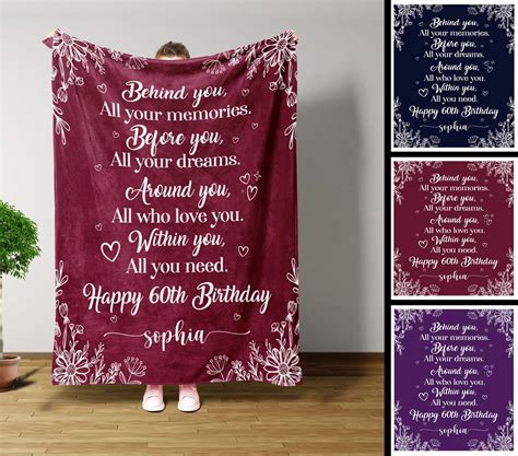 Personalized Gifts, 60TH Birthday Blanket, Throw Blanket, Birthday ...