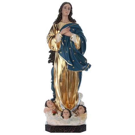 Assumption of Mary statue by Murillo 180 cm fiberglass with glass eyes ...