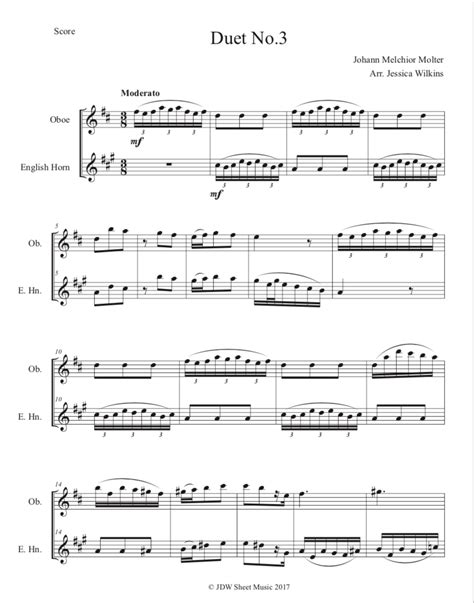 Molter Oboe And English Horn Duet No 3 Digital Download Jdw Sheet Music